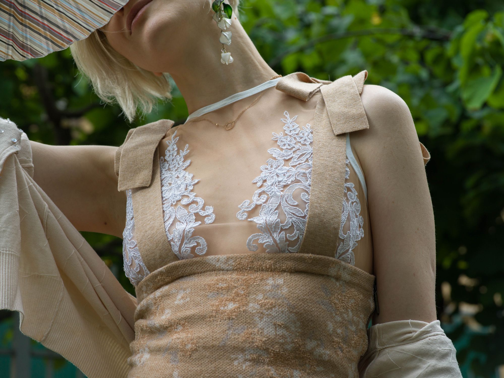 Lingerie as outerwear. Styling see-through top or bodysuit.